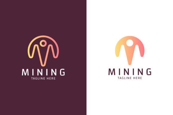 Abstract Letter M Logo Mining Industry Graphics