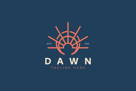 Abstract Linear Geometric Logo of Dawn Graphics