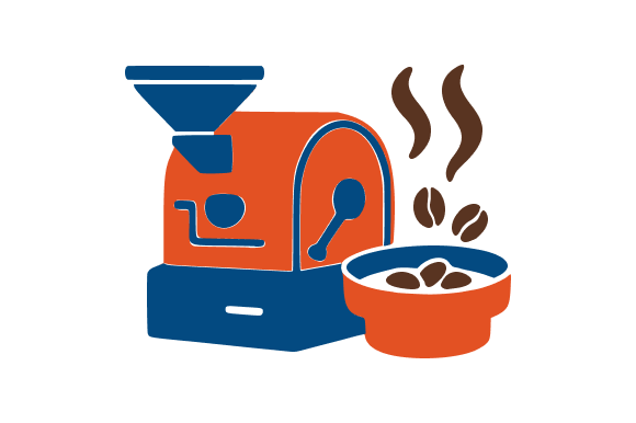 Coffee Roasting Machine Clip Art Sketch