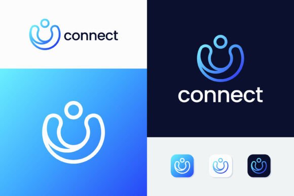 Connect People Support Icon Logo Graphics