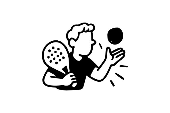 Dynamic Padel Player Hitting Ball Graphics