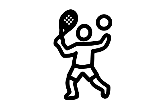 Dynamic Padel Player Outline Action Shot Graphics