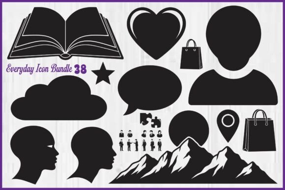 Everyday Icon Silhouette Bundle: Graphics for Crafts