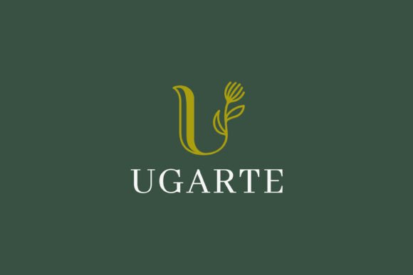 Letter U Logo Decorative Floral Leaf Graphics