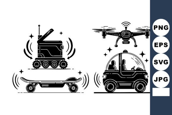 Minimalist Autonomous Transport Icons: Graphics and Crafts for Modern Branding