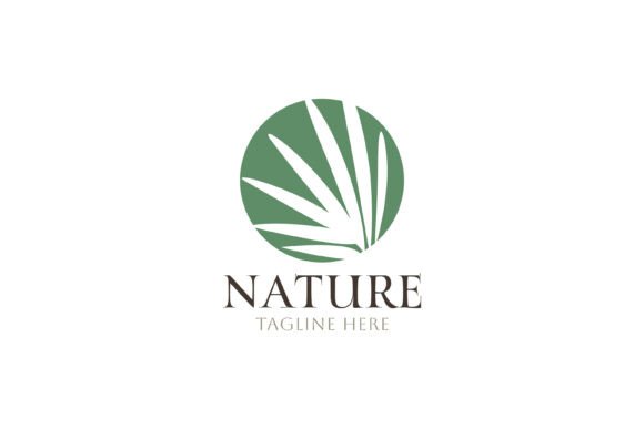 Nature Tropical Leaf Silhouette Logo Graphics