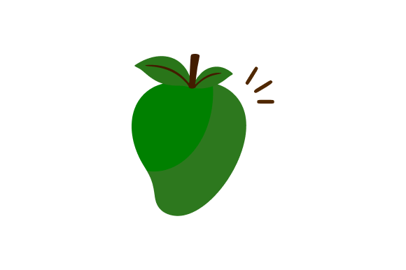 Ripe Green Mango Tropical Fruit Graphic
