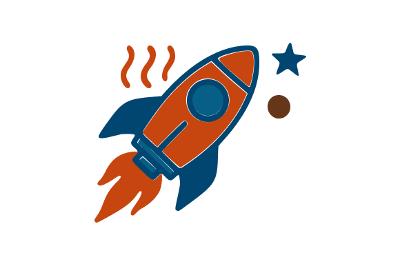 Rocket Ship Cartoon Flat Graphics