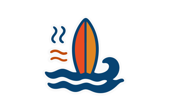 Surfboard Cartton Flat Style Graphics and Illustrations