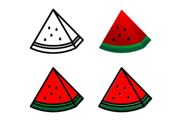 Watermelon Slice Vector Set for Graphics and Illustrations